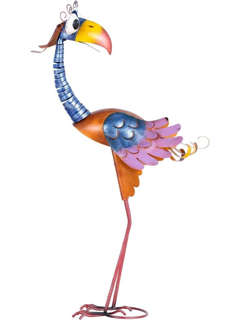 Metal Garden Bird Statue - Standing Animal Outdoor Sculpture for Lawn & Patio